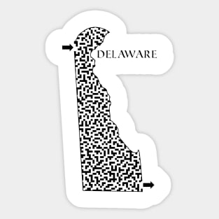 Delaware State Outline Maze & Labyrinth Sticker